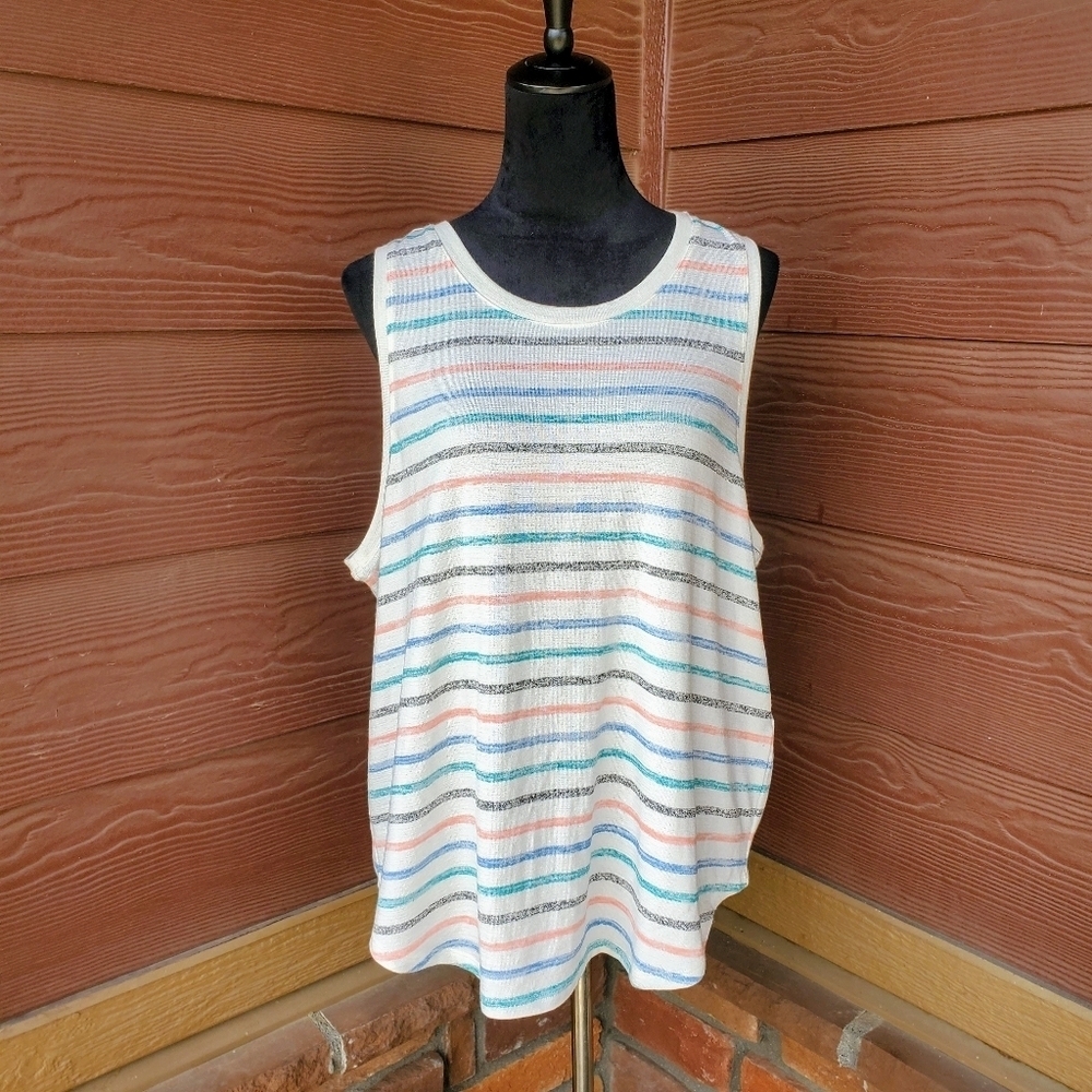 NWT Stitch Fix Market & Spruce Women's Striped Knit Tank Top Plus Size XXL - Picture 3 of 16